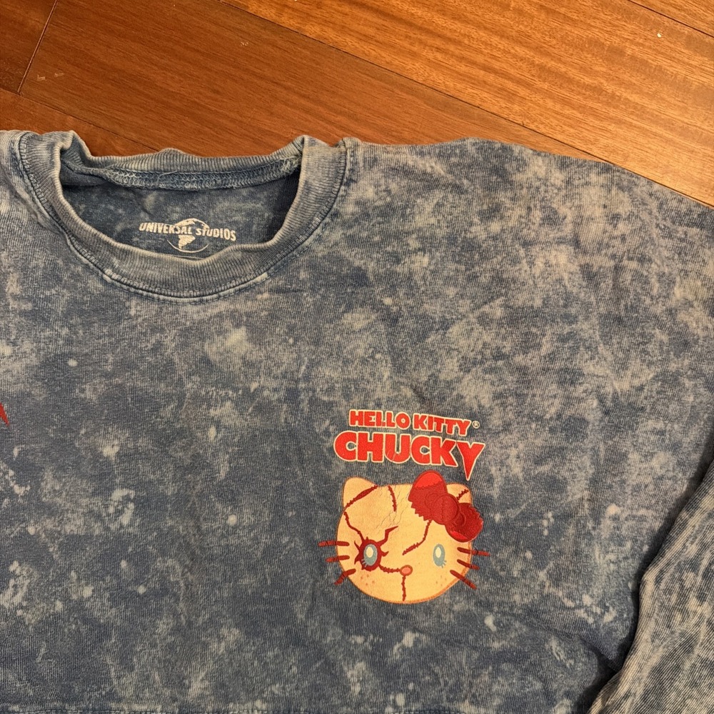 Universal Studios Hello Kitty Bride Of Chucky Spirit Jersey Acid Wash Small SM - Picture 6 of 9